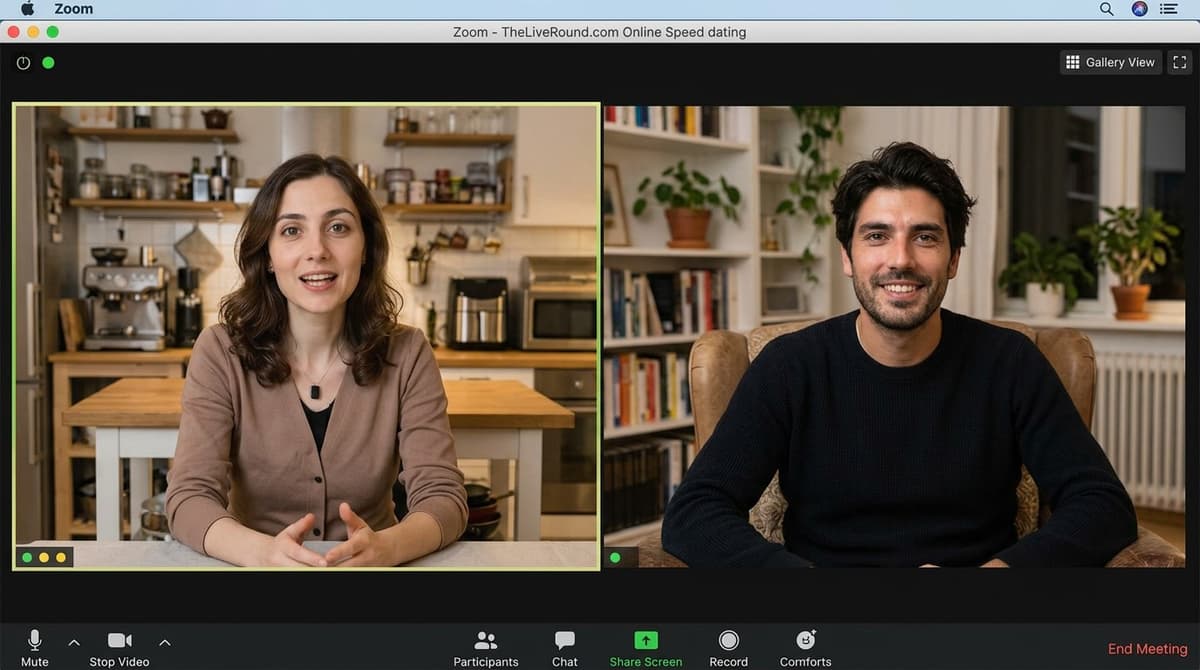 Two singles meeting for the first time on a video call